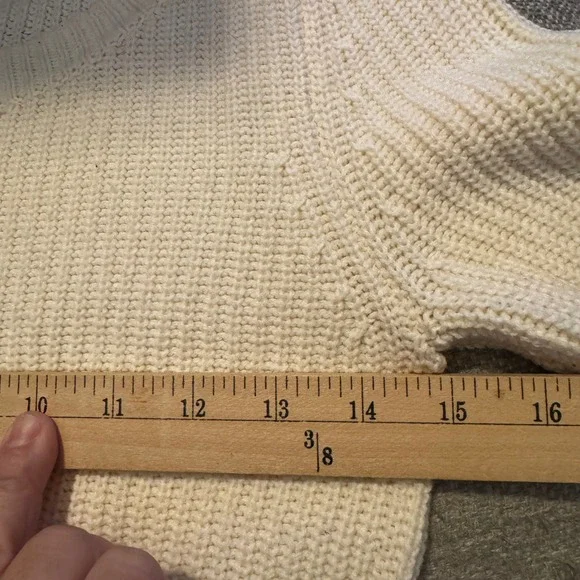 Kimchi Blue Urban Outfitters Babydoll Knit Sweater Womens S Cream Pleated Peplum - Picture 6 of 7